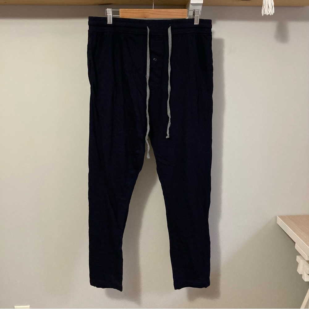 Men’s cotton pajama pants, Hanes, black with gray drawstring, size large